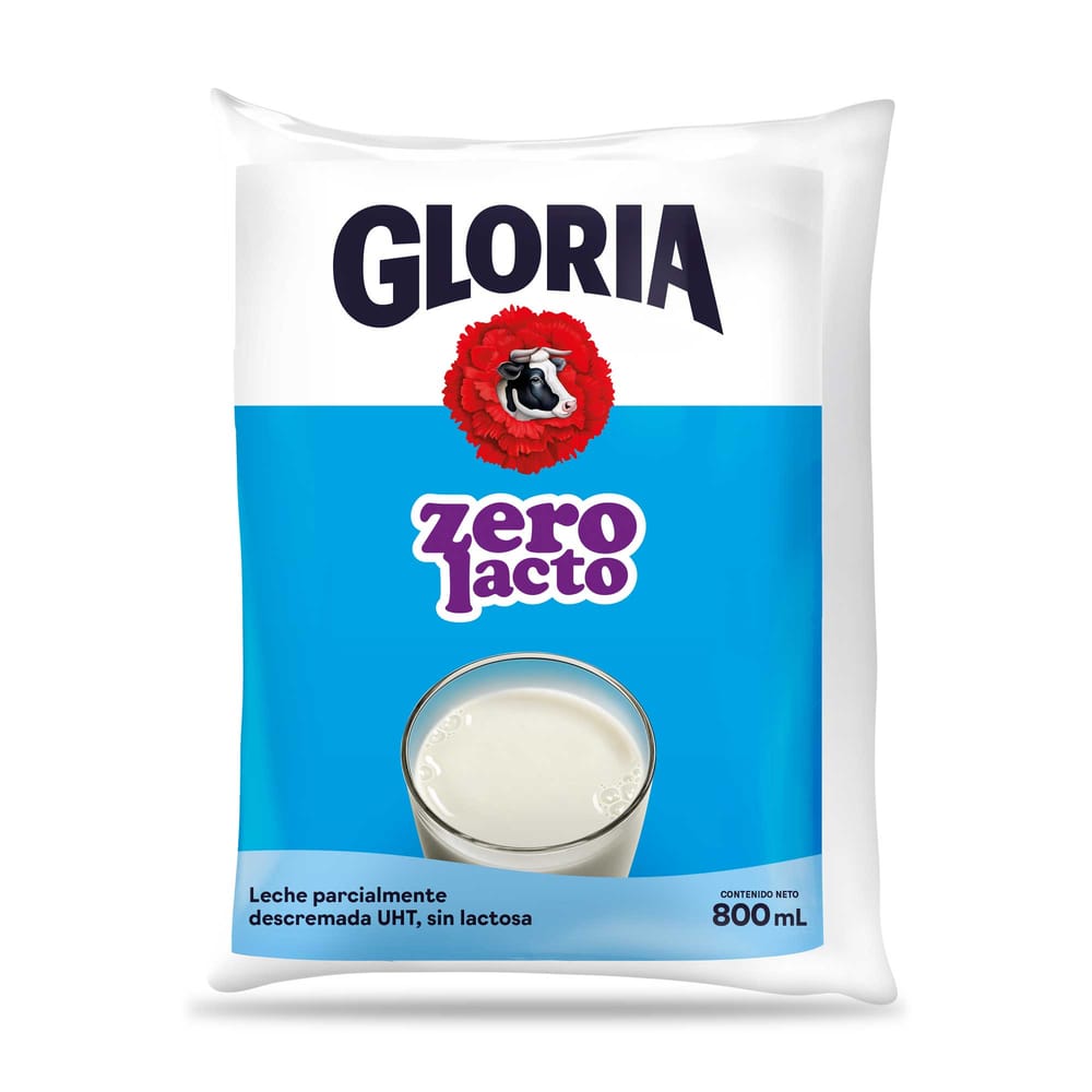Leche UHT sin Lactosa GLORIA Zero Bolsa 800ml