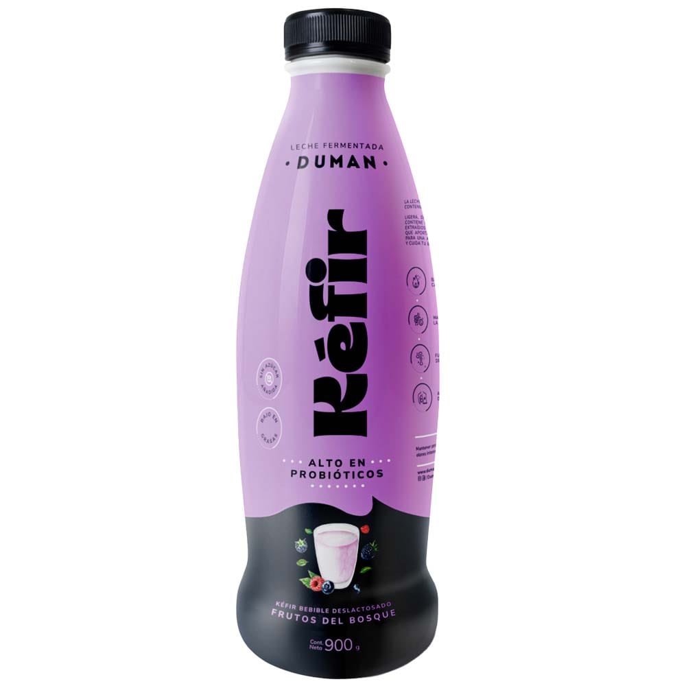 Yogurt Griego Kéfir Deslactosado DUMAN Frutos del Bosque Botella 900ml