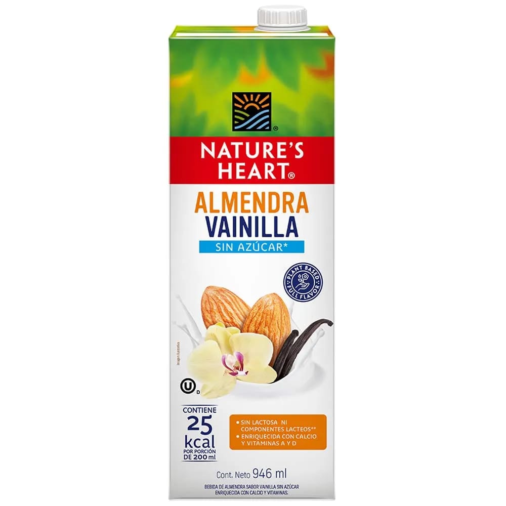 Bebida de Almendra NATURE'S HEART Vainilla Sin Azúcar Caja 946ml