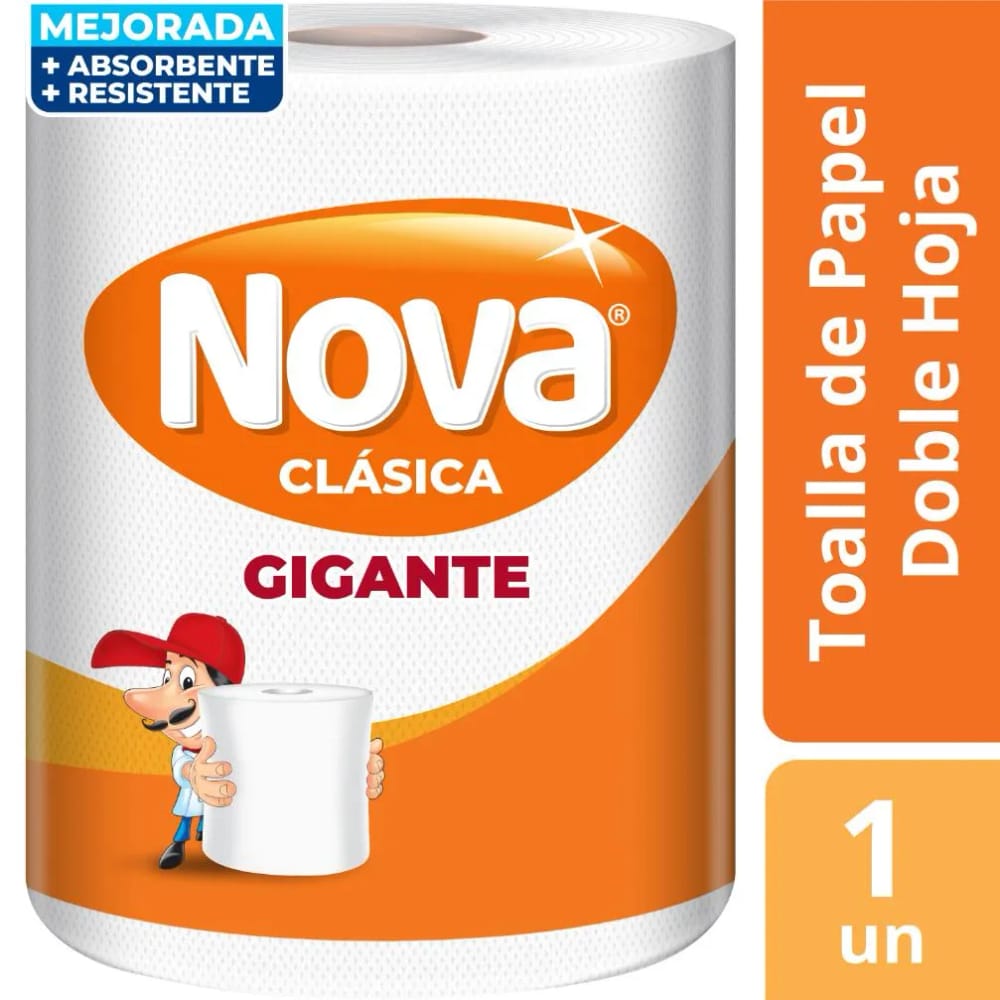 Papel Toalla NOVA Clásica Gigante Doble Hoja Paquete 1un