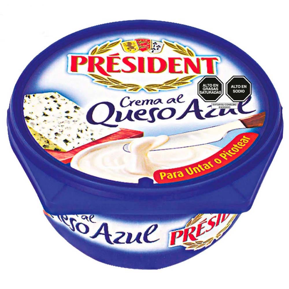 Queso Crema Azul PRESIDENT Pote 125g