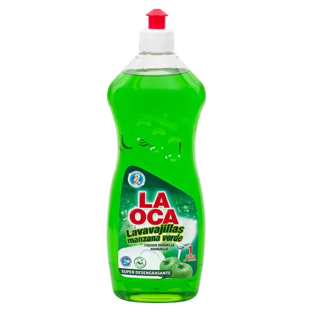 Lavavajilla Líquido Desengrasante LA OCA Manzana Verde Botella 1L