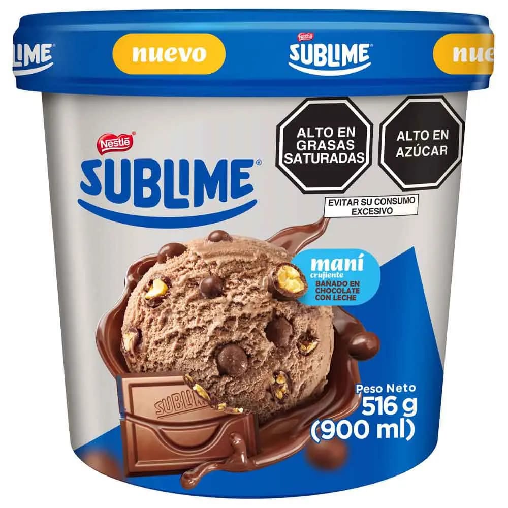 Helado D'ONOFRIO con Trozos de Maní SUBLIME Pote 900ml