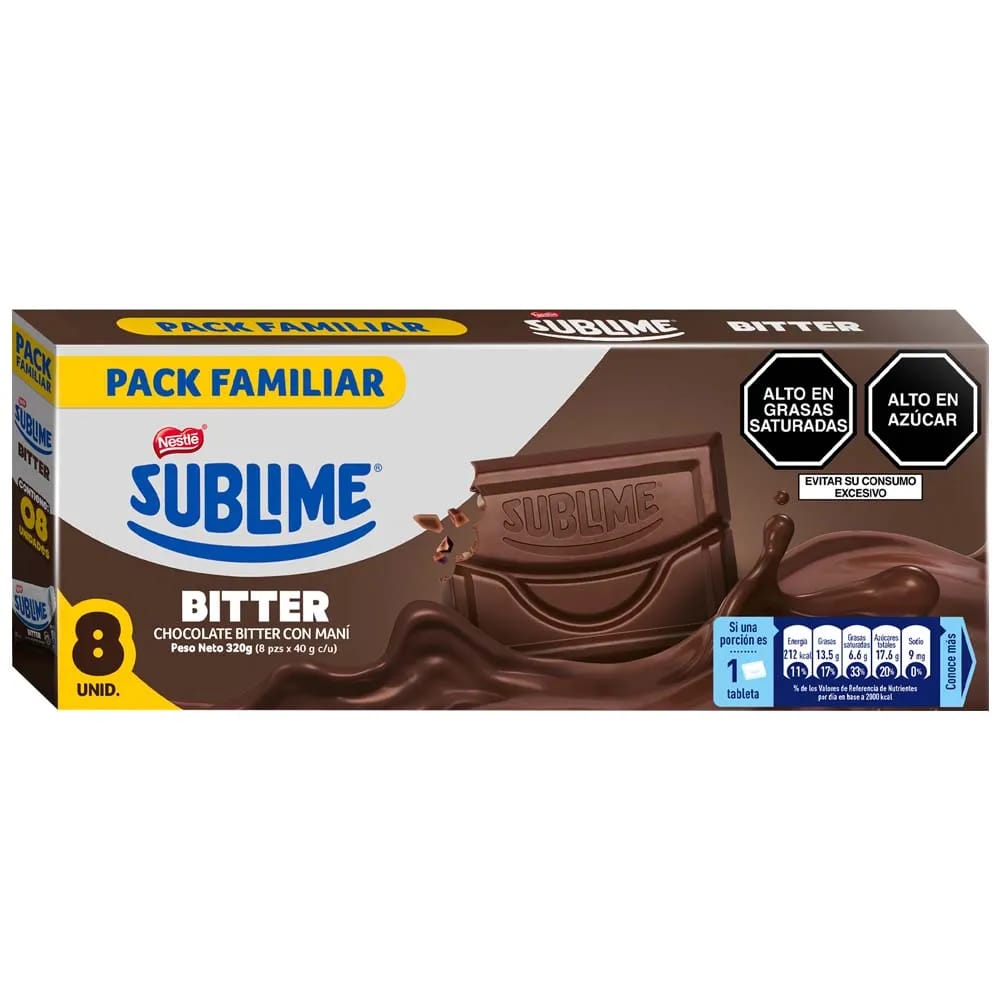 Chocolates NESTLÉ Bitter Caja 8un