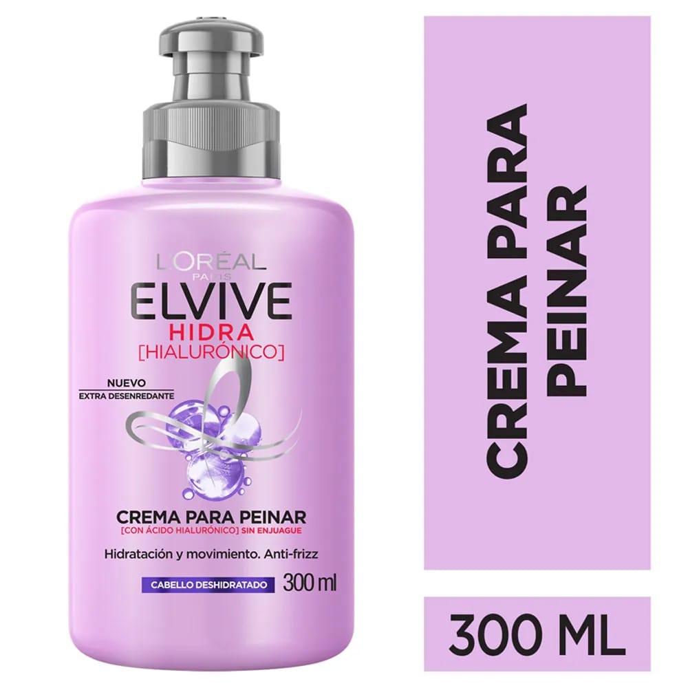 Crema para Peinar ELVIVE Ácido Hialurónico Frasco 300ml