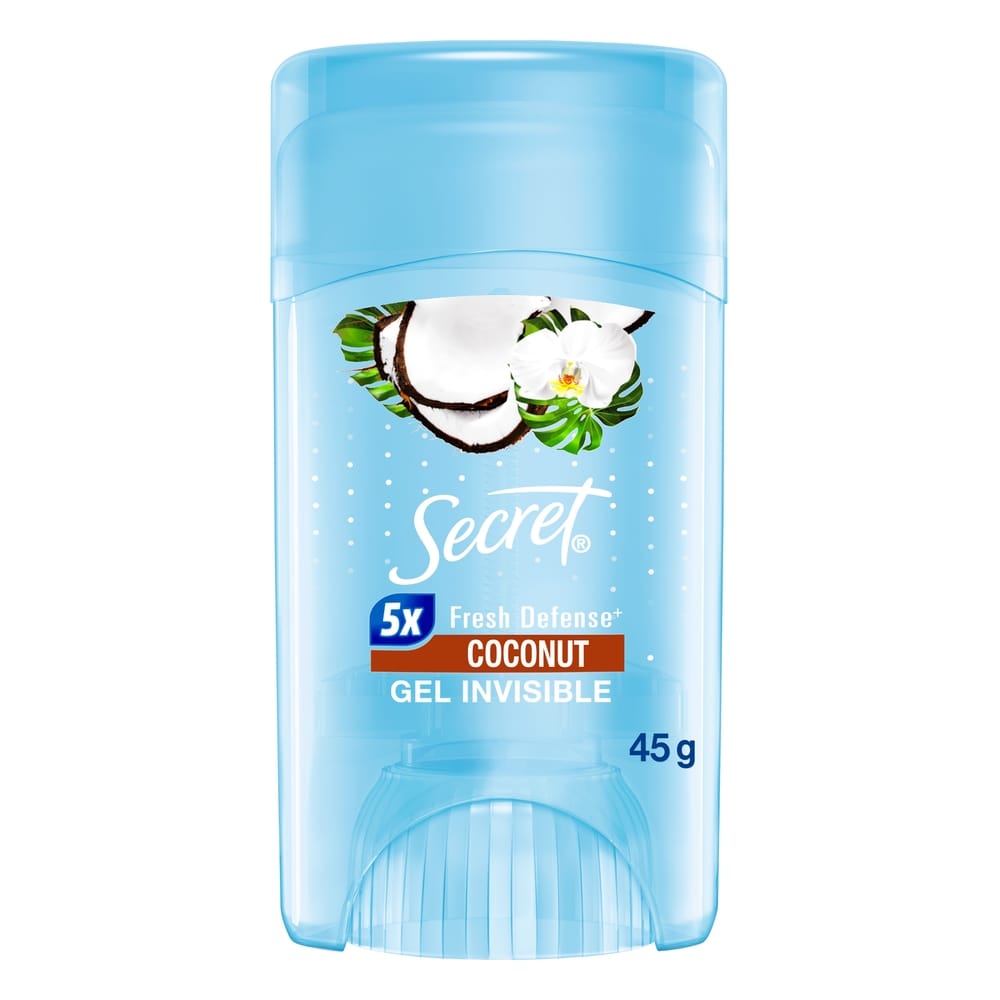 Antitranspirante para Mujer en Gel SECRET Invisible Coconut Frasco 45g