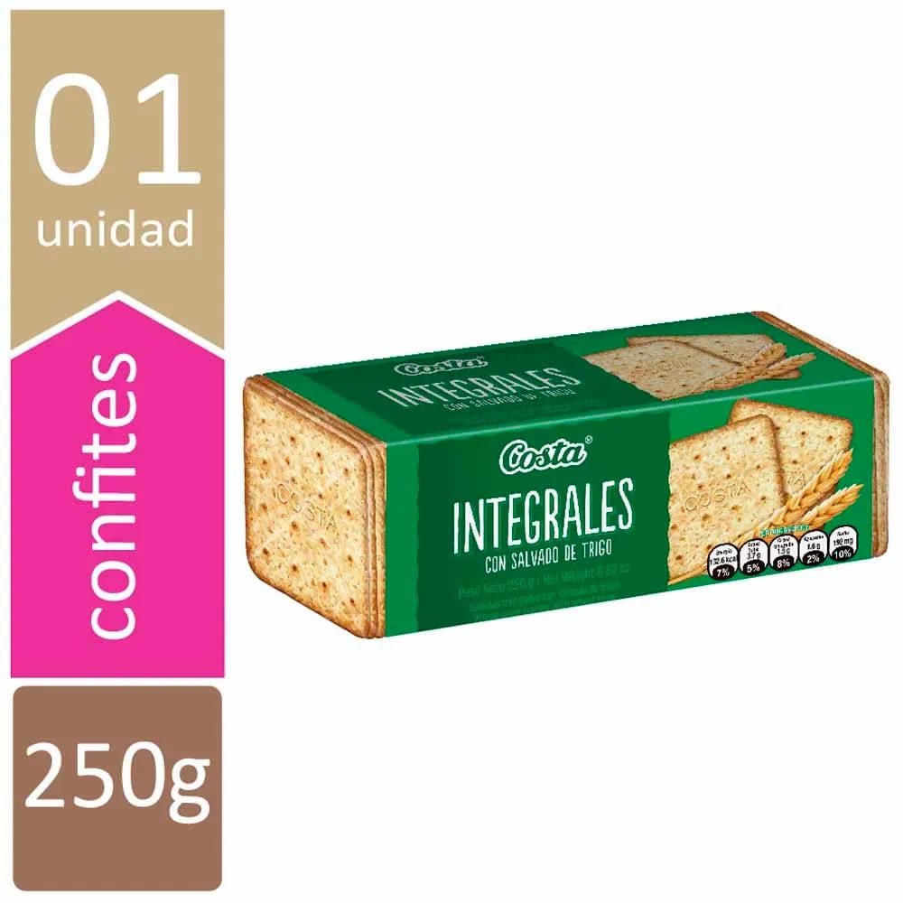 Galletas Integrales COSTA con Salvado de Trigo Paquete 250g