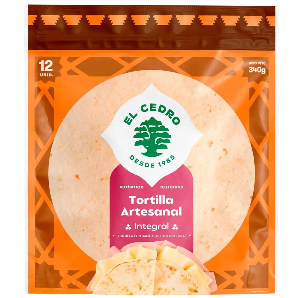 Tortilla Artesanal Integral EL CEDRO Bolsa 12un