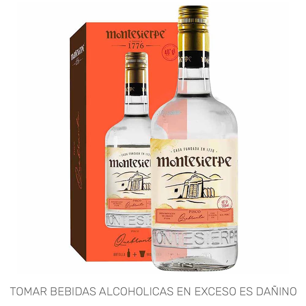 Pisco MONTESIERPE Quebranta Botella 700ml