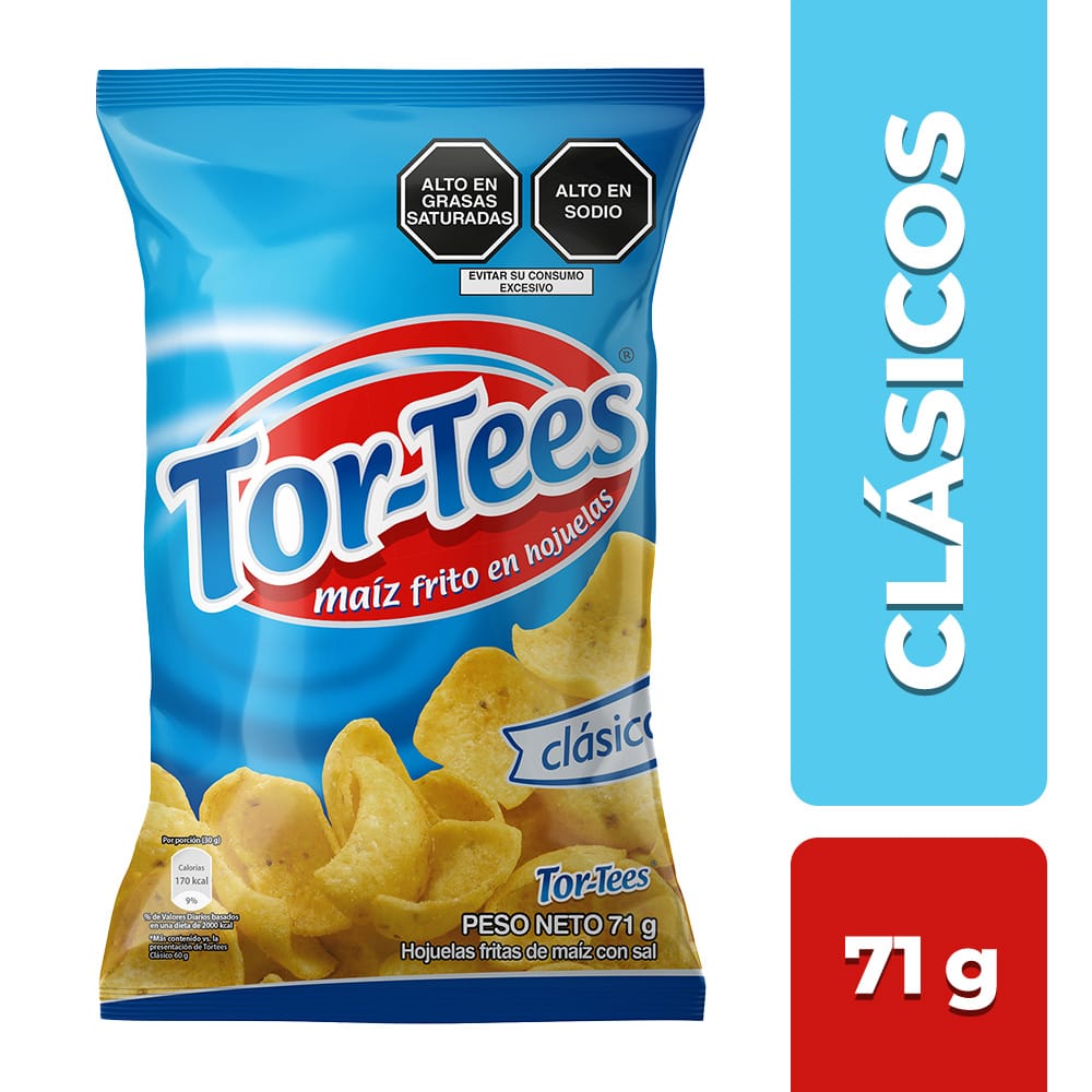 Snack de Maíz TORTEES Clásico Sal Bolsa 71g