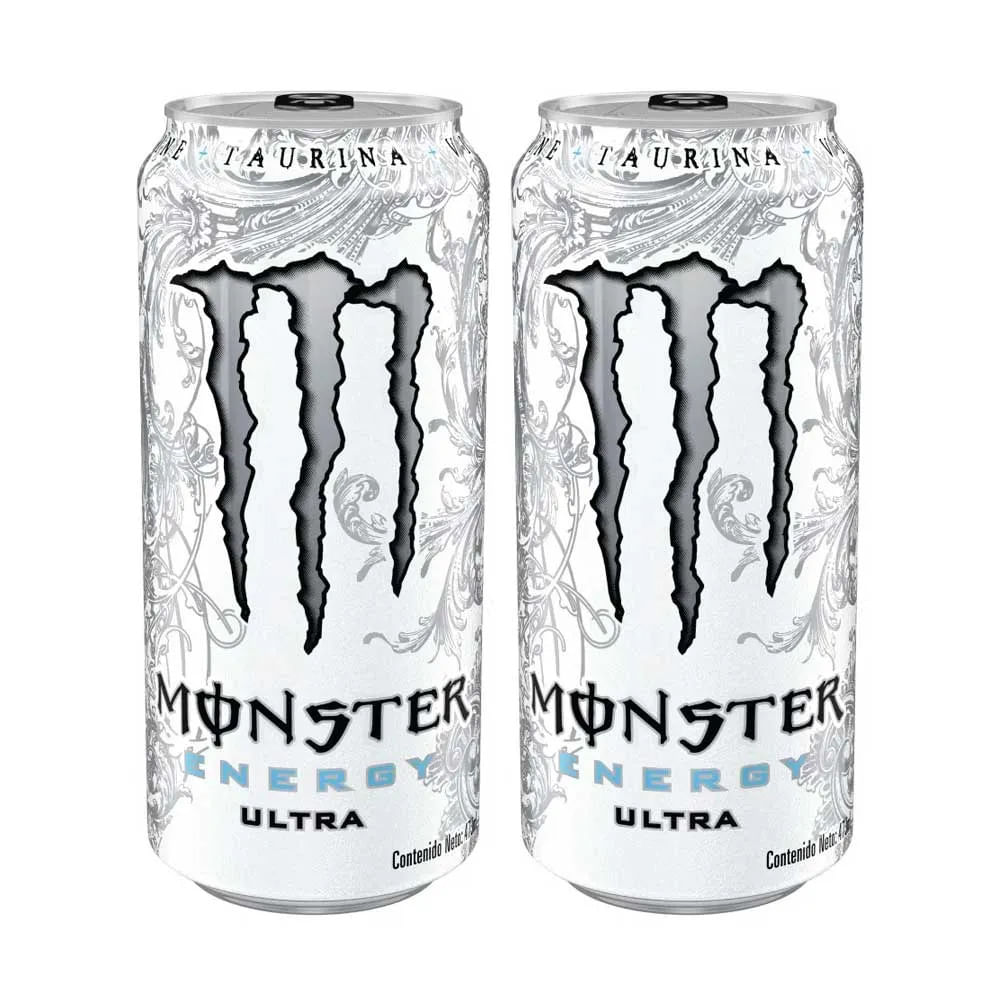 Pack Bebida Energizante MONSTER Ultra Lata 473ml x 2un