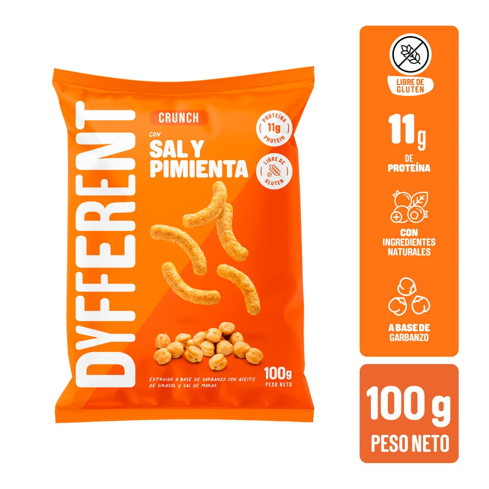 Crunch de Garbanzo DYFFERENT Sal y Pimienta Bolsa 100g