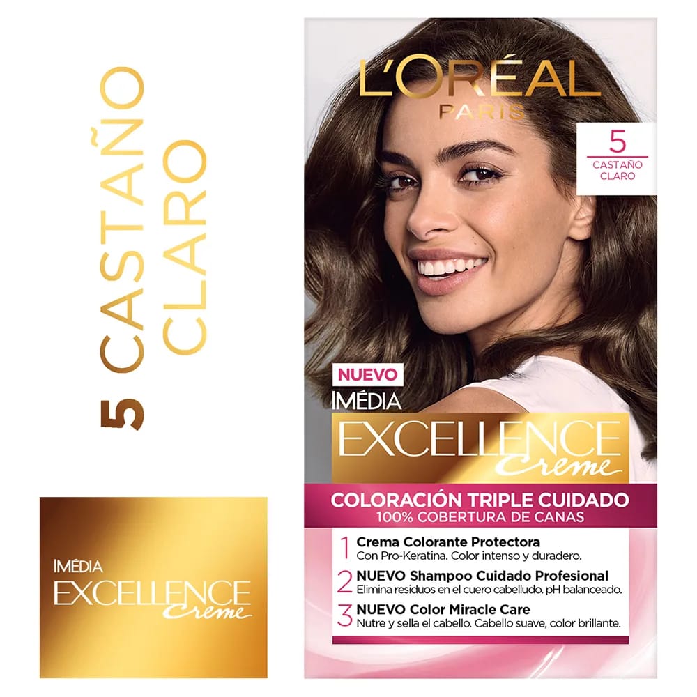 Tinte para Cabello EXCELLENCE Creme 5 Castaño Claro Caja 1un