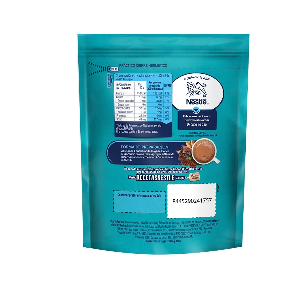 Cocoa D'ONOFRIO Paquete 150g