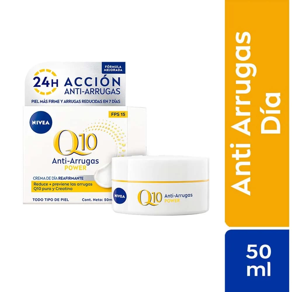 Cuidado facial NIVEA Q10 Plus crema antiarrugas día Frasco 50Ml
