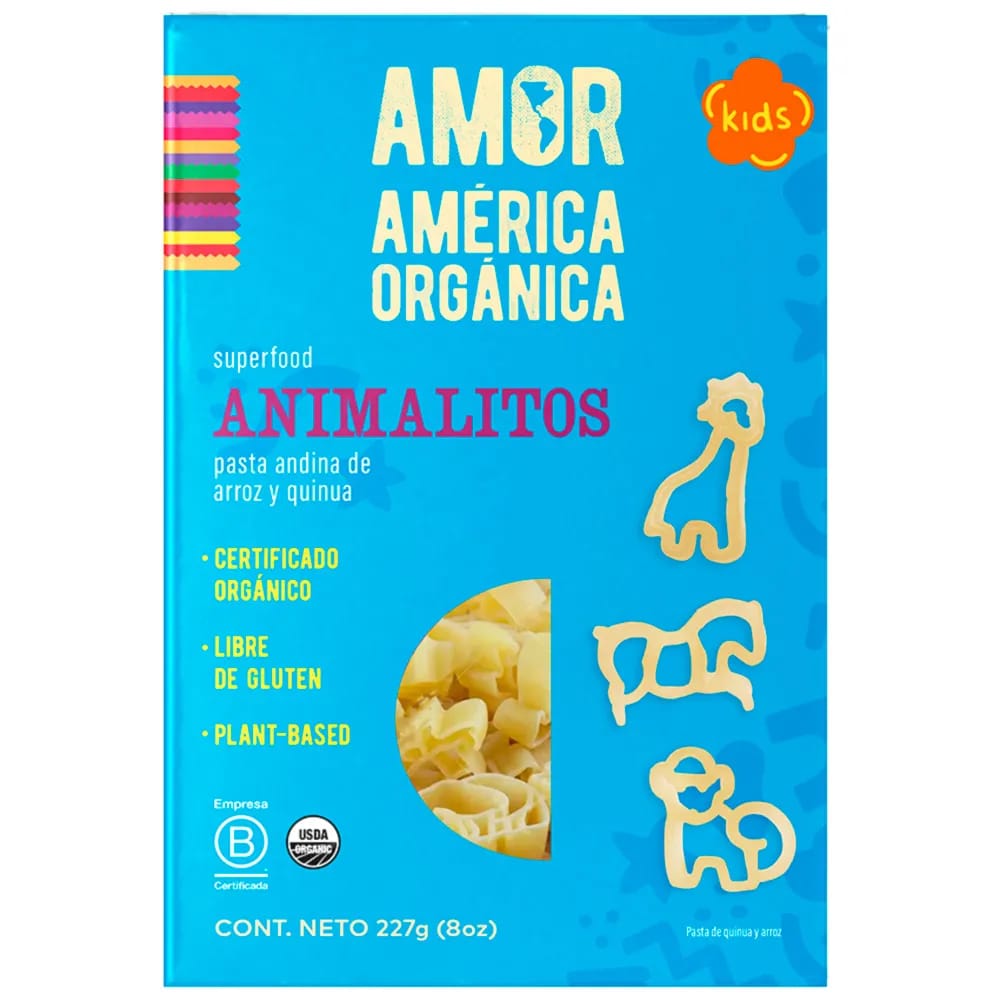 Pasta Animalitos AMÉRICA ORGÁNICA Caja 227g