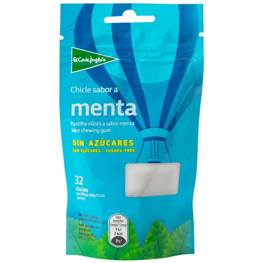 Chicles EL CORTE INGLÉS Sabor Menta Bolsa 45gr