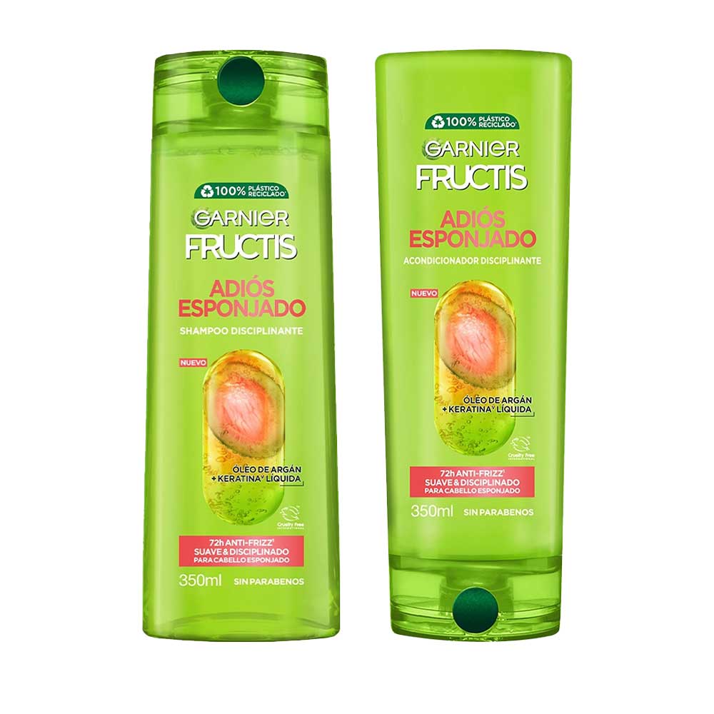 Pack FRUCTIS Shampoo Adiós Esponjado Frasco 350ml + Acondicionador Adiós Esponjado Frasco 350ml