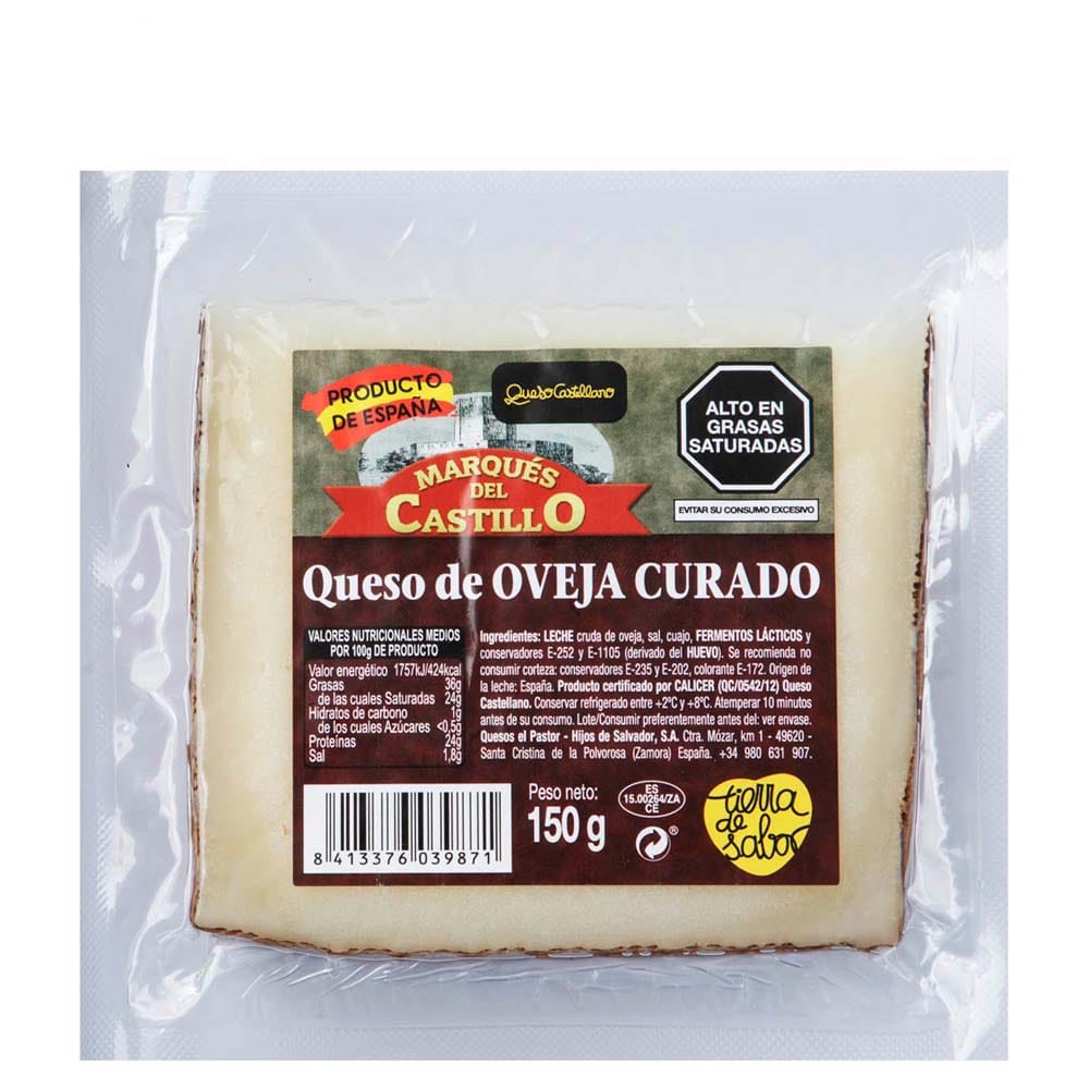 Queso de Oveja Curado MARQUÉS DEL CASTILLO Paquete 150g
