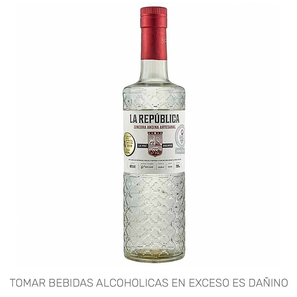 Gin LA REPÚBLICA Ginebra Andina Artesanal Botella 700ml