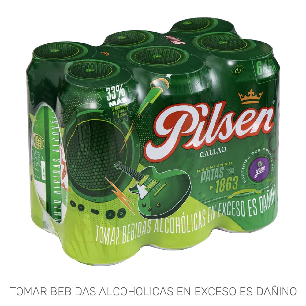 Cerveza PILSEN Lata 473ml Paquete 6un