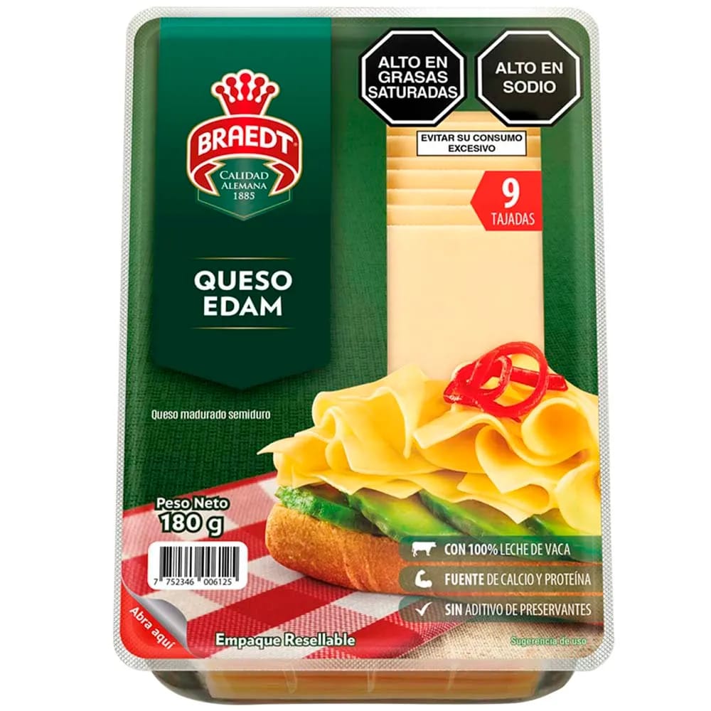 Queso Edam BRAEDT Paquete 180g