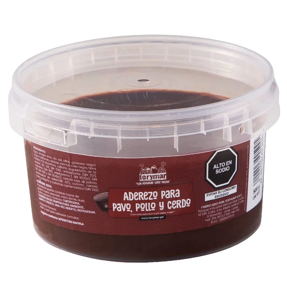 Aderezo para Pavo, Pollo y Cerdo FERYMAR Pote 500g