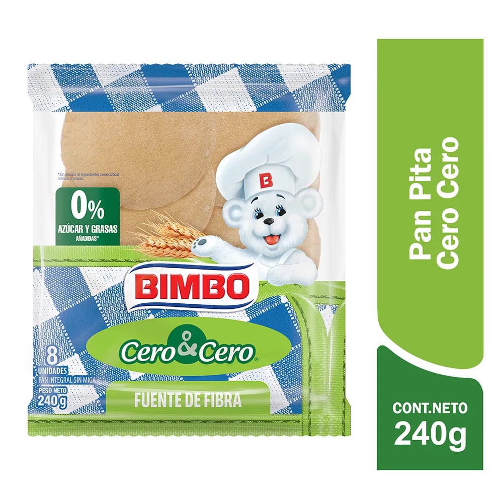 Pan Pita BIMBO Cero Cero Bolsa 240g