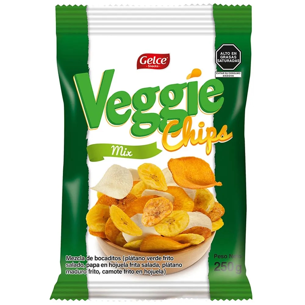 Piqueo VEGGIE CHIPS MIX Hojuelas de vegetales Bolsa 250Gr