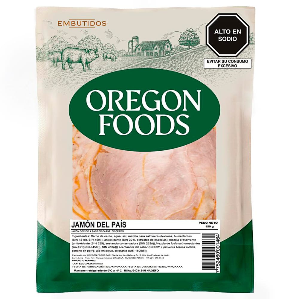 Jamón del País OREGON FOOD'S  Paquete 150g