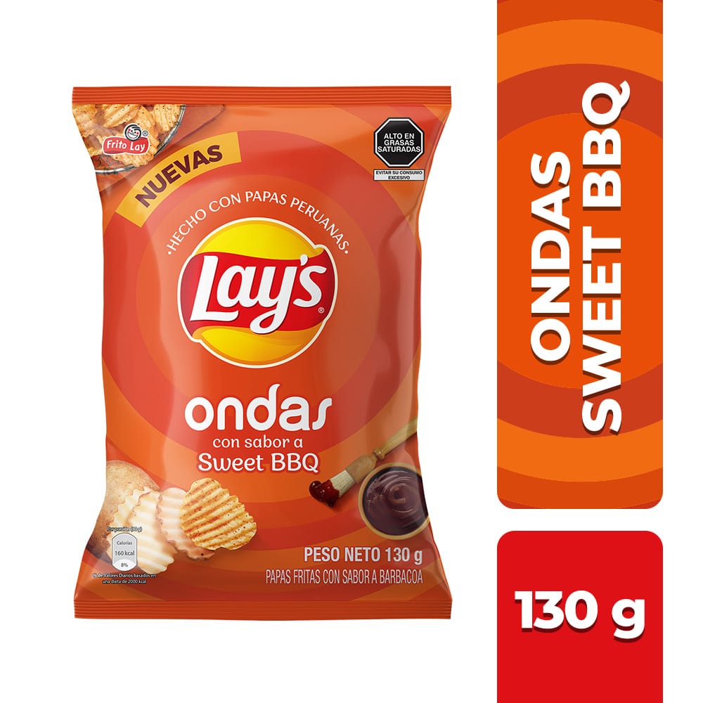 Papas Fritas LAY'S Ondas Sweet BBQ Bolsa 130g
