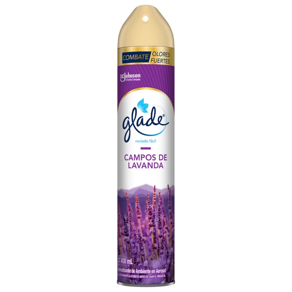 Ambientador en Aerosol GLADE Campos de Lavanda Frasco 400ml
