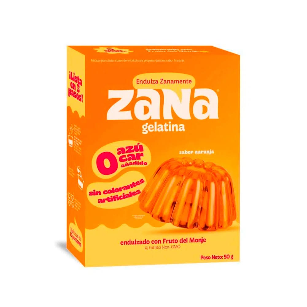 Gelatina ZANA Sabor a Naranja Caja 50g