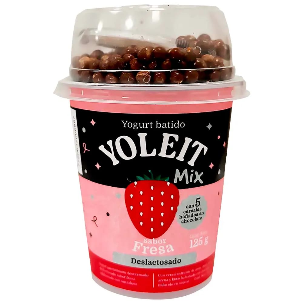 Yogurt YOLEIT Mix Fresa con Cereales de Chocolate Vaso 125g