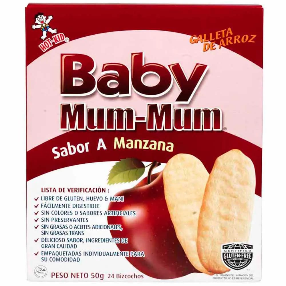 Galletas BABY MUM Arroz Sabor Manzana Caja 50g