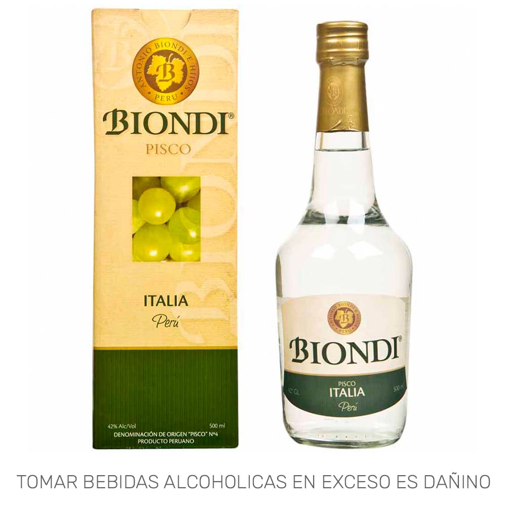 Pisco BIONDI Italia Botella 500ml