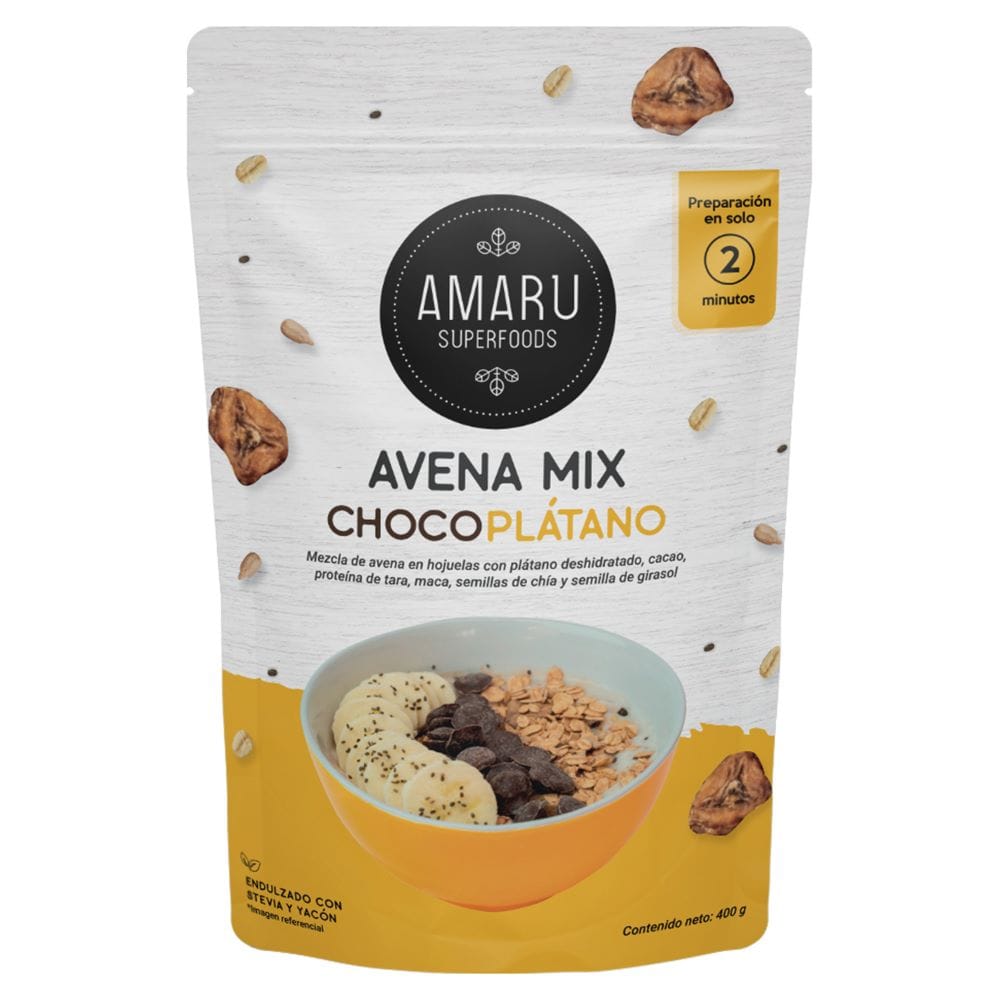 Avena Mix AMARU FOODS Chocoplátano Doypack 400g