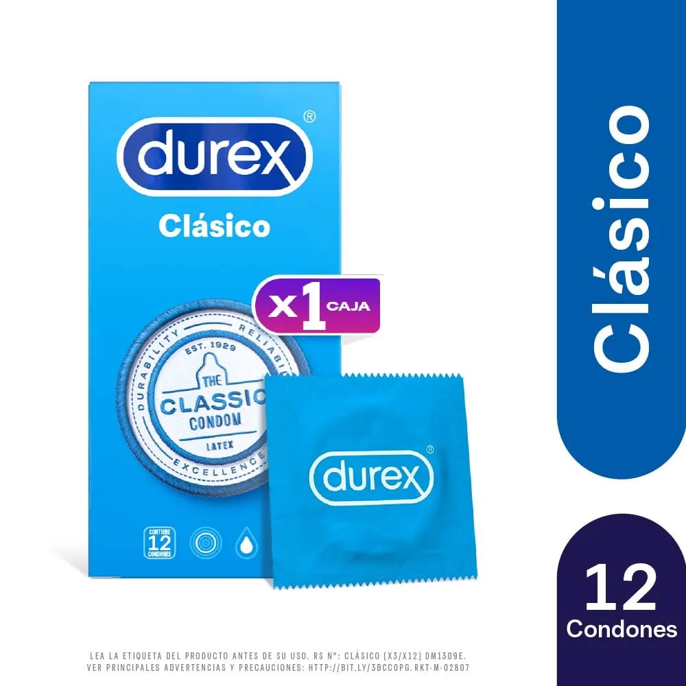 Preservativos DUREX Clásico Caja 12un
