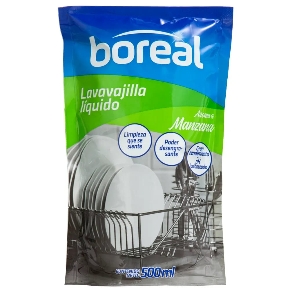 Lavavajilla líquido BOREAL Manzana Doypack 500Ml