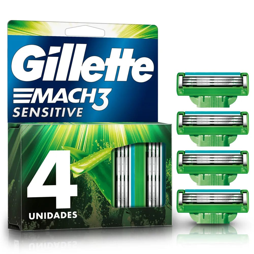 Repuestos para Máquina de Afeitar GILLETTE Mach3 Sensitive Paquete 4un