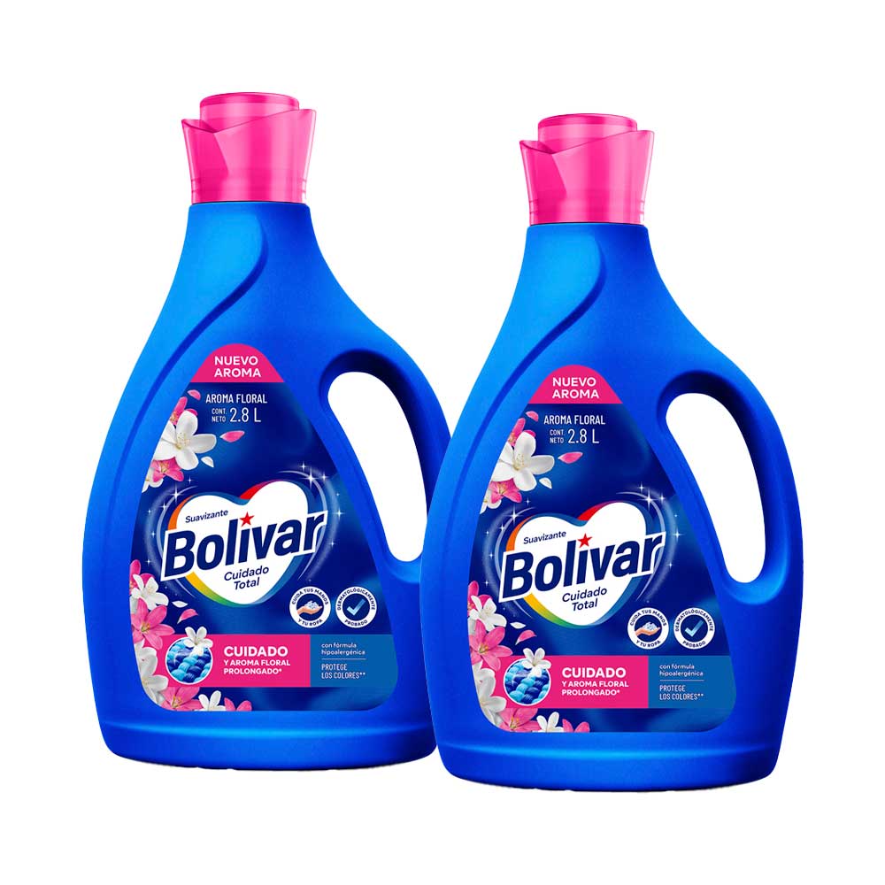 Pack Suavizante de Ropa BOLÍVAR Floral Botella 2.8L Paquete 2un