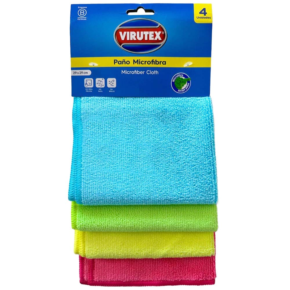 Paño Microfibra VIRUTEX Pack 4un