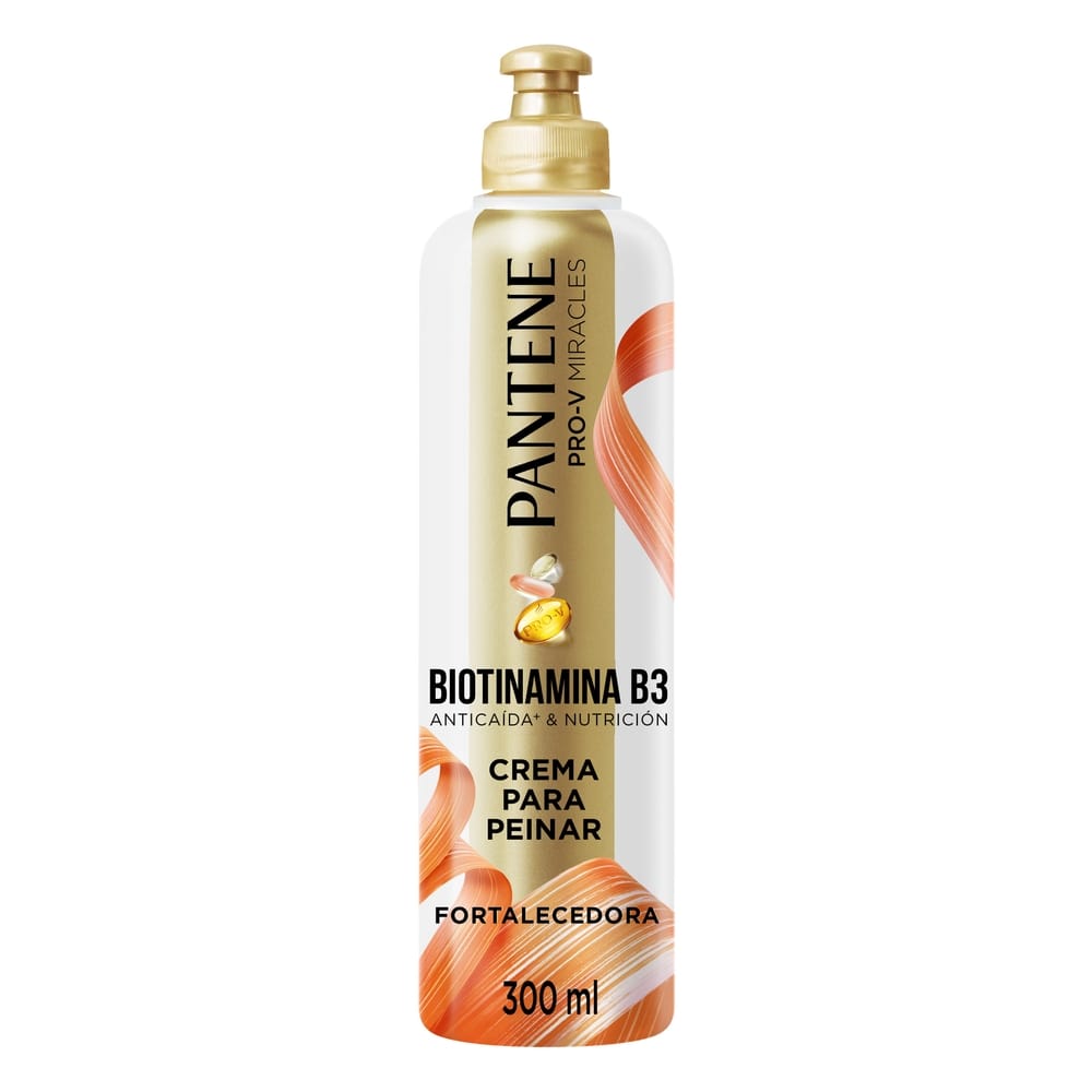 Crema para Peinar PANTENE Fortalecedora Biotinamina B3 Botella 300ml