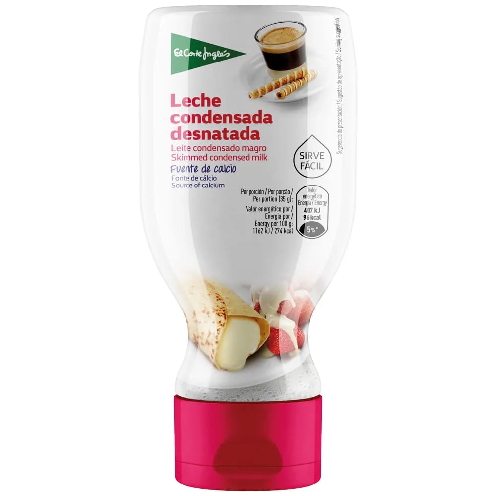 Leche Condensada Desnatada EL CORTE INGLÉS Botella 450g