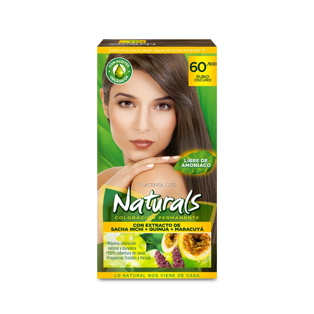 Kit Tinte para Cabello PLACENTA LIFE Naturals Rubio Oscuro 60/600