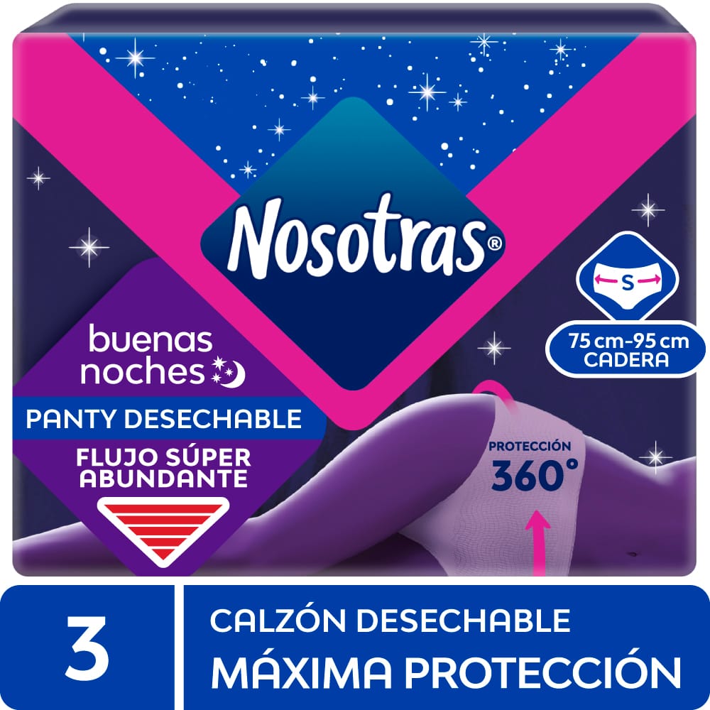 Toallas Higiénicas NOSOTRAS Buenas Noches Talla S Paquete 3un