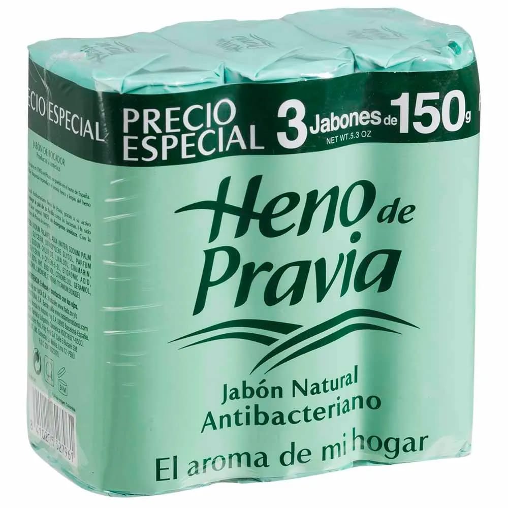 Jabón de Tocador HENO DE PRAVIA Antibacterial Paquete 3un