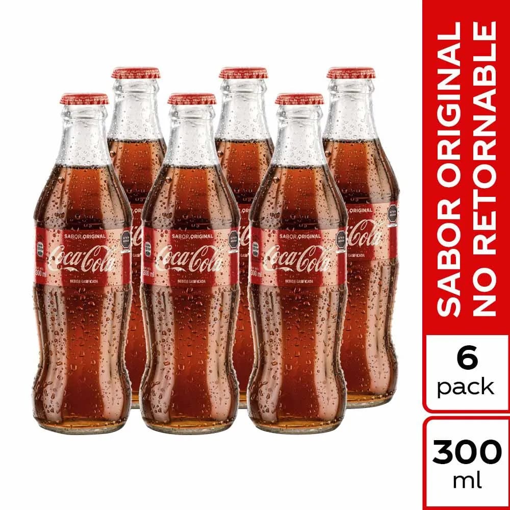 Gaseosa COCA COLA Botella 300ml Paquete 6un