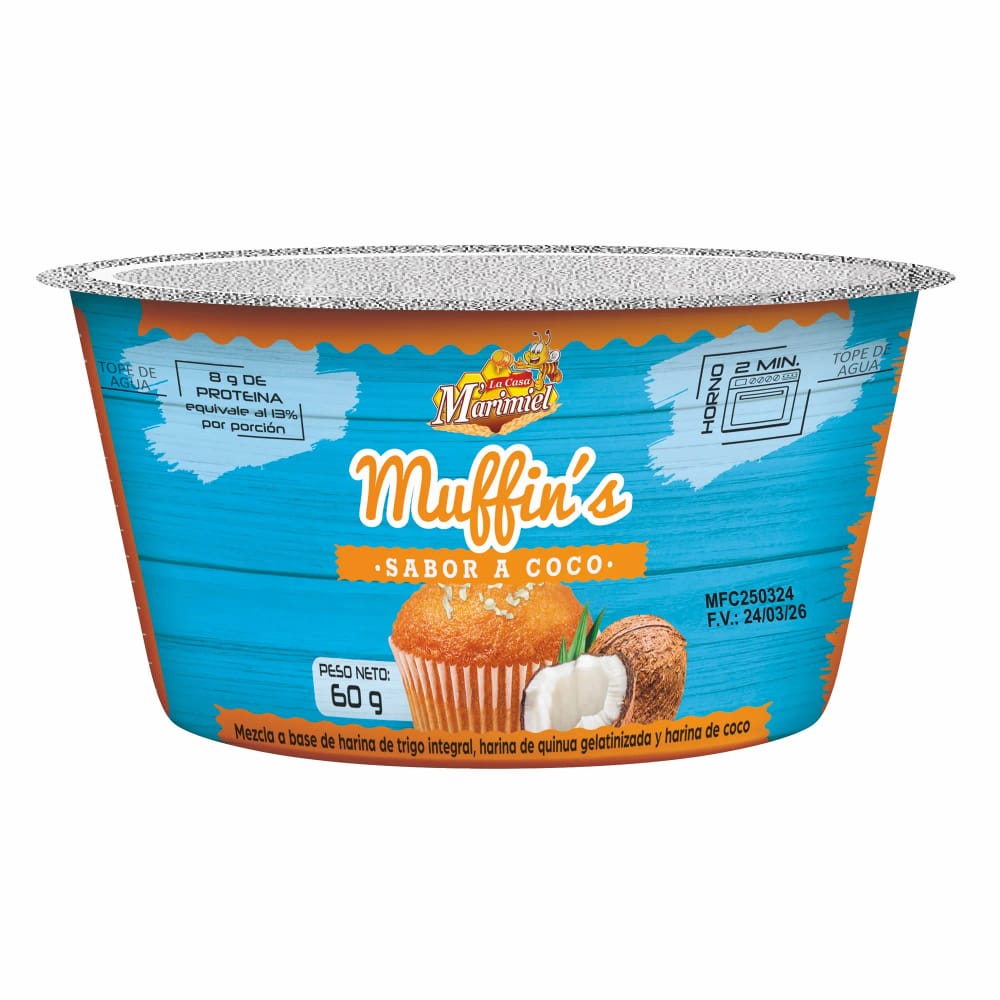 Muffin LA CASA MARIMIEL Sabor a Coco Vaso 60g