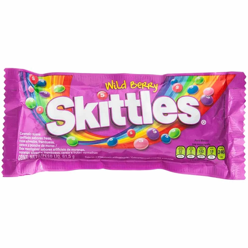Caramelos SKITTLES WILD BERRY Sabor de frutas Bolsa 2.17Oz